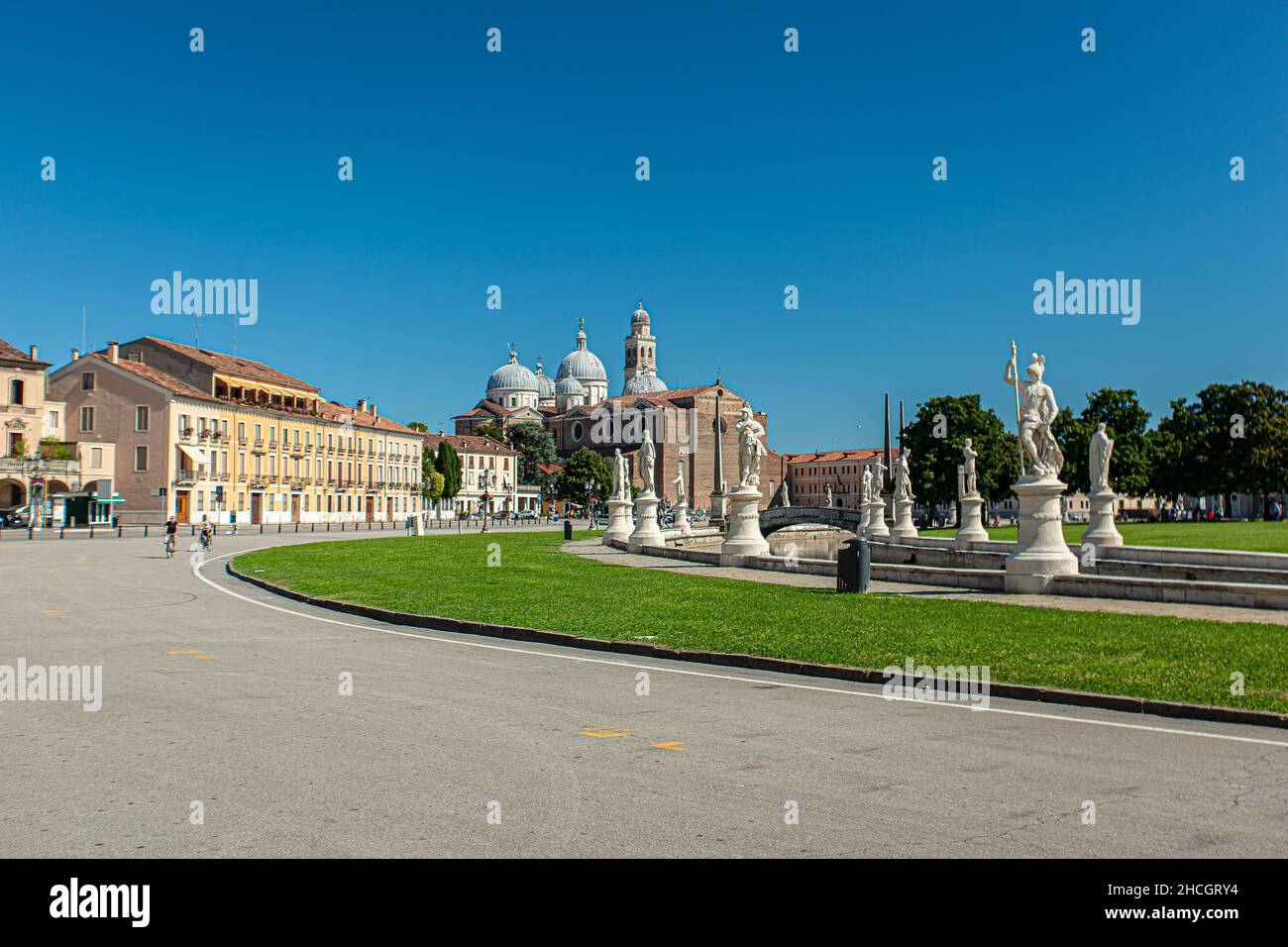 Landschaft von Blick auf Prato della Valle in Padua in Italien Stockfoto