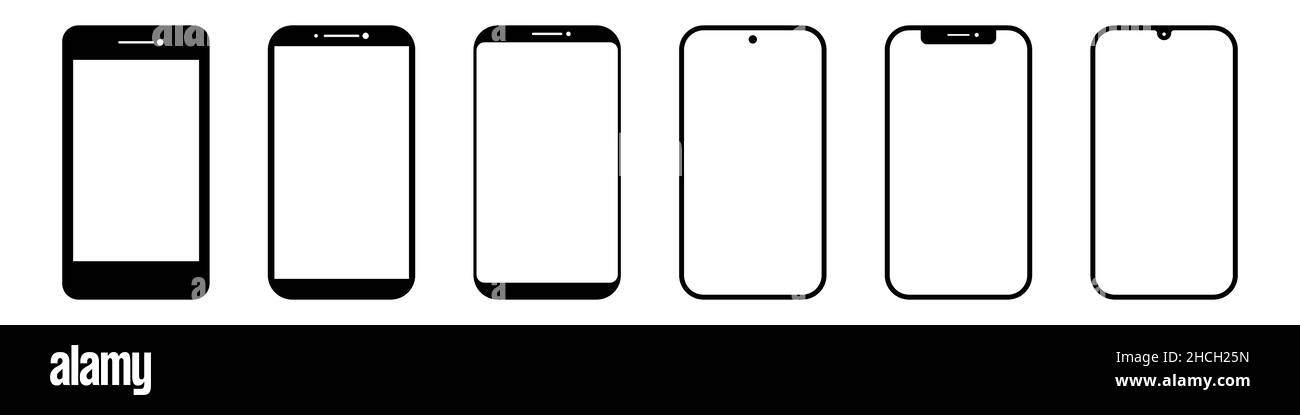 Smartphone Icon Set einfaches Design Stock Vektor