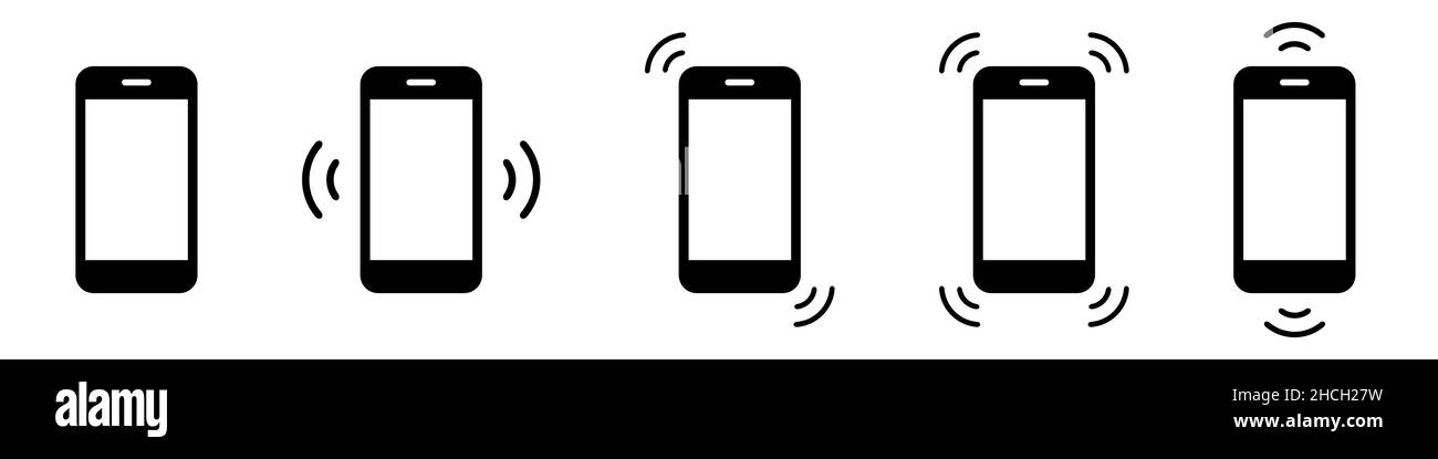 Klingelton-Telefone Symbol-Set einfaches Design Stock Vektor