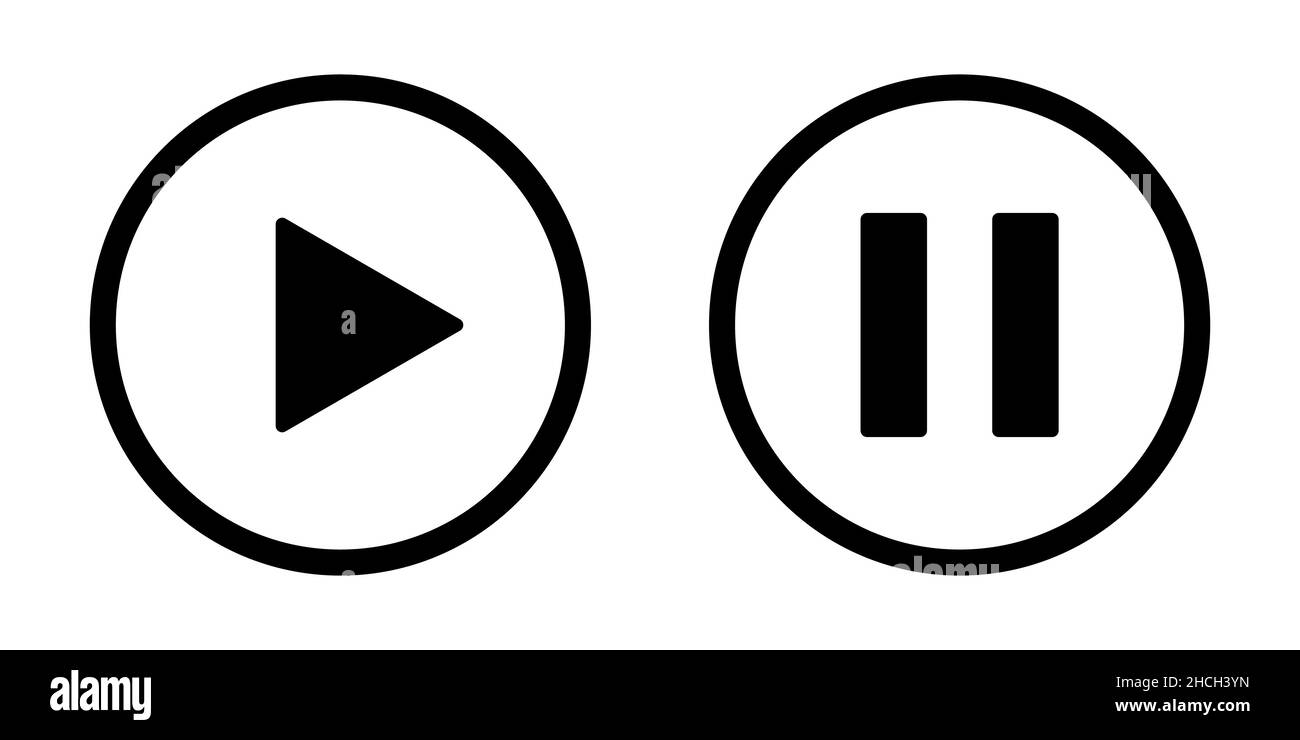 Symbol für Wiedergabe und Pause, Stopp-Taste. Spielerkonzept Stock Vektor