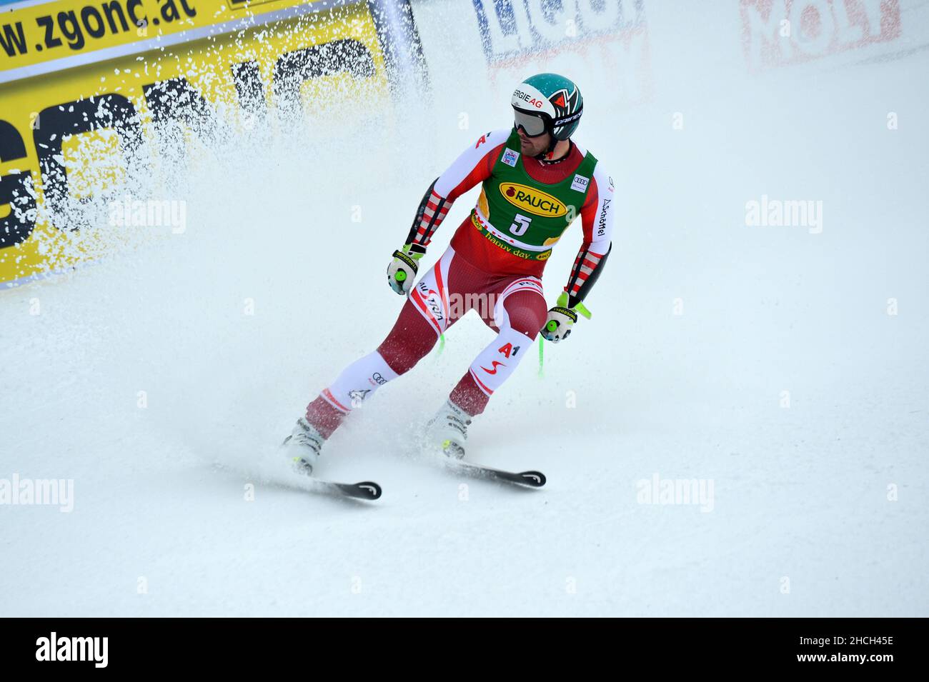 Bormio, Italien. 29th Dez 2021. Vincent Kriechmayr (Dritter Platz) Bormio während des FIS Ski World Cup 2021 - Herren Super Giant, alpines Skirennen in Bormio, Italien, Dezember 29 2021 Quelle: Independent Photo Agency/Alamy Live News Stockfoto