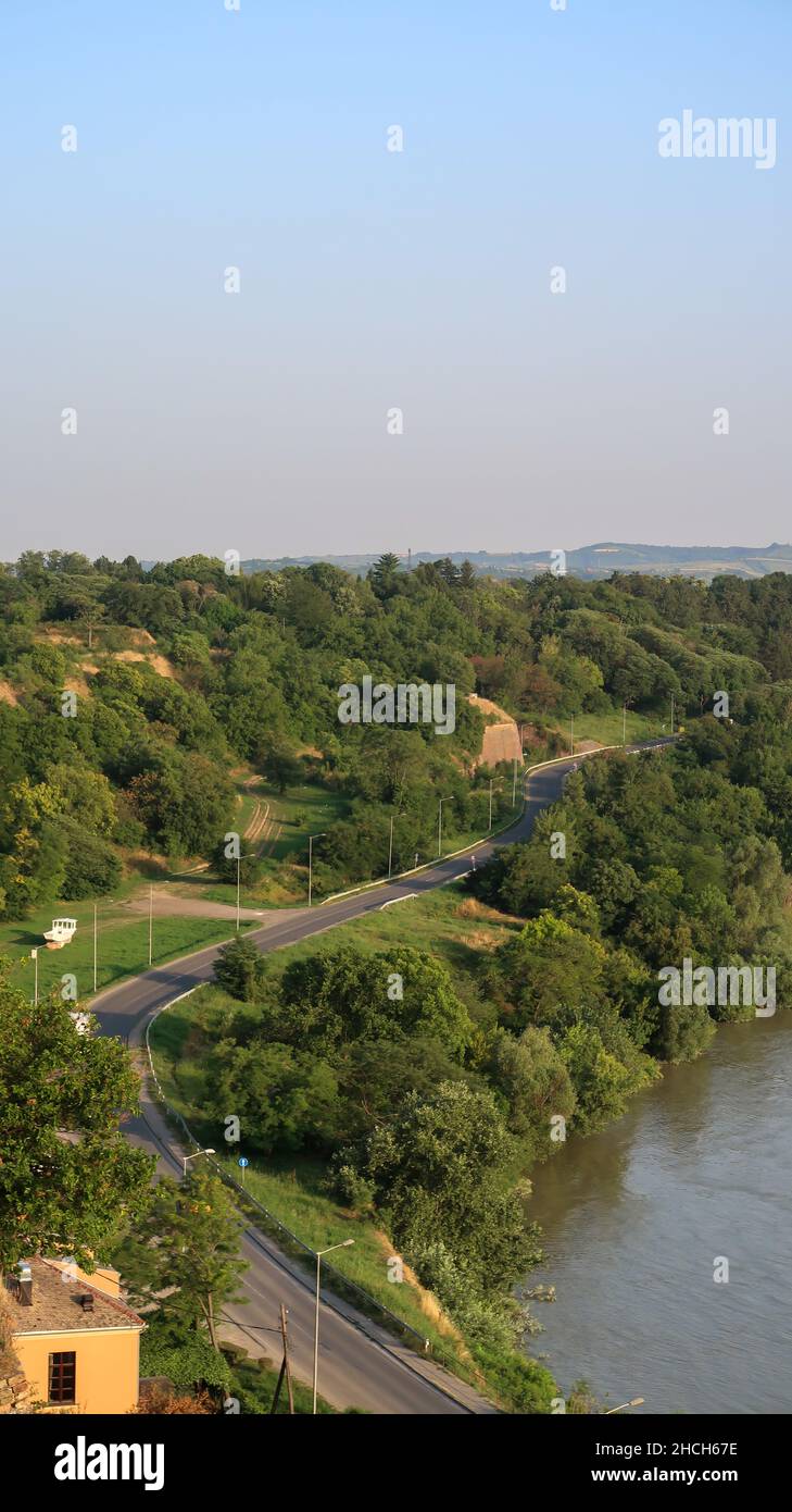 Blick auf die Donau von der Festung Petrovaradin Stockfoto