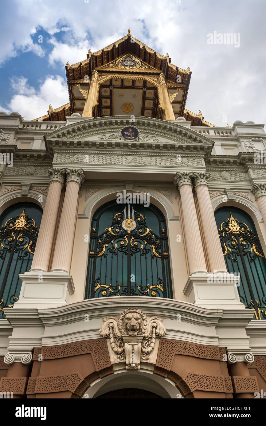 Dusit Maha Prasat Hall - Residenz & Audience Hall wurde vor allem von Kings, Queens & Royal Members an Historical Landmark at Grand Palace, Bangkok genutzt Stockfoto