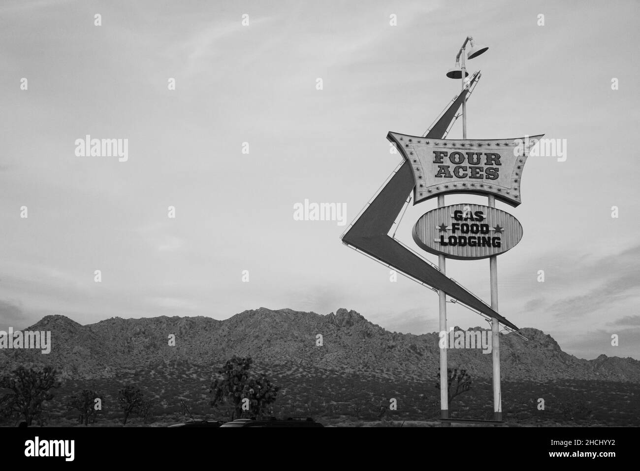 Vier Asse melden sich in Palmdale, CA an Stockfoto