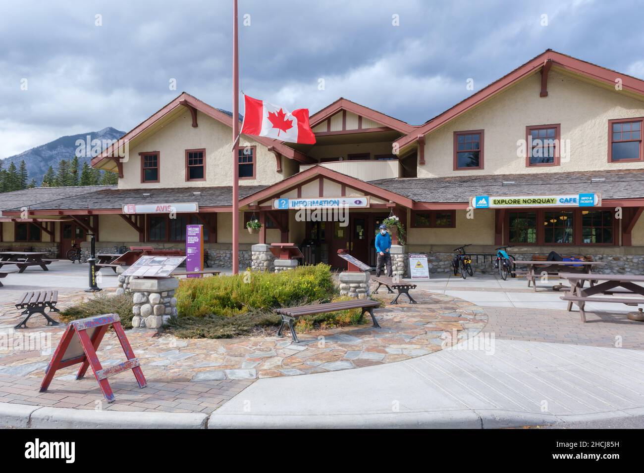 Banff, Kanada - 30. September 2021: Bahnhof Banff Stockfoto