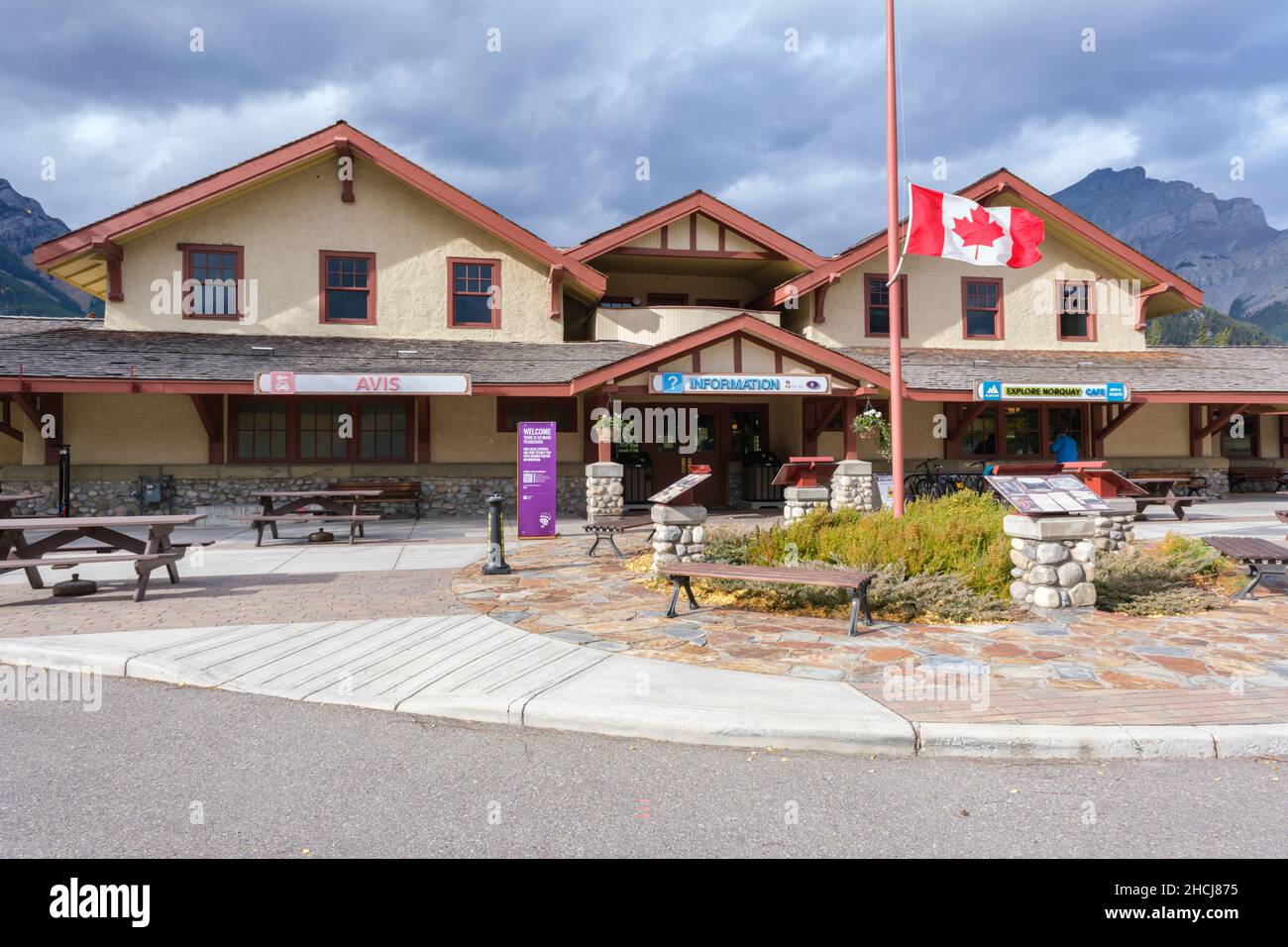 Banff, Kanada - 30. September 2021: Bahnhof Banff Stockfoto