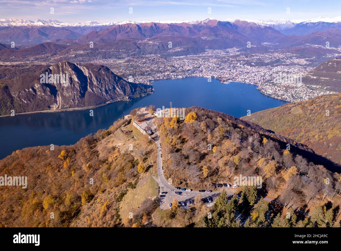 Balcone Di Italia mit Blick auf einen See an der italienischen Schweizer Grenze Stockfoto