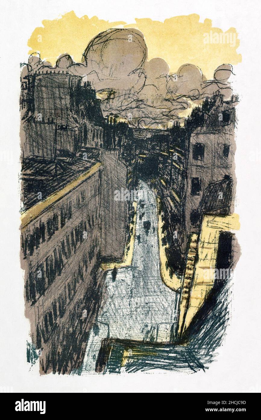 Straße von oben gesehen, aus der Serie 'Some Aspects of Parisian Life' (1897) Druck in hoher Auflösung von Pierre Bonnard. Stockfoto