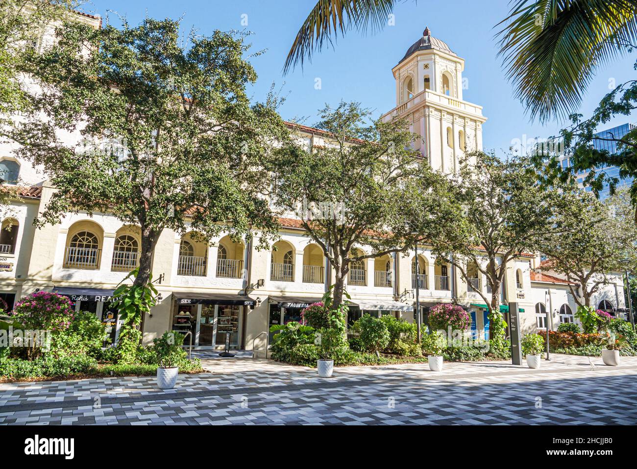West Palm Beach Florida The Square früher CityPlace, ein Einkaufs- und Restaurantviertel Harriet Himmel Theatre, ehemals Methodist Church Rosemary Avenue Stockfoto