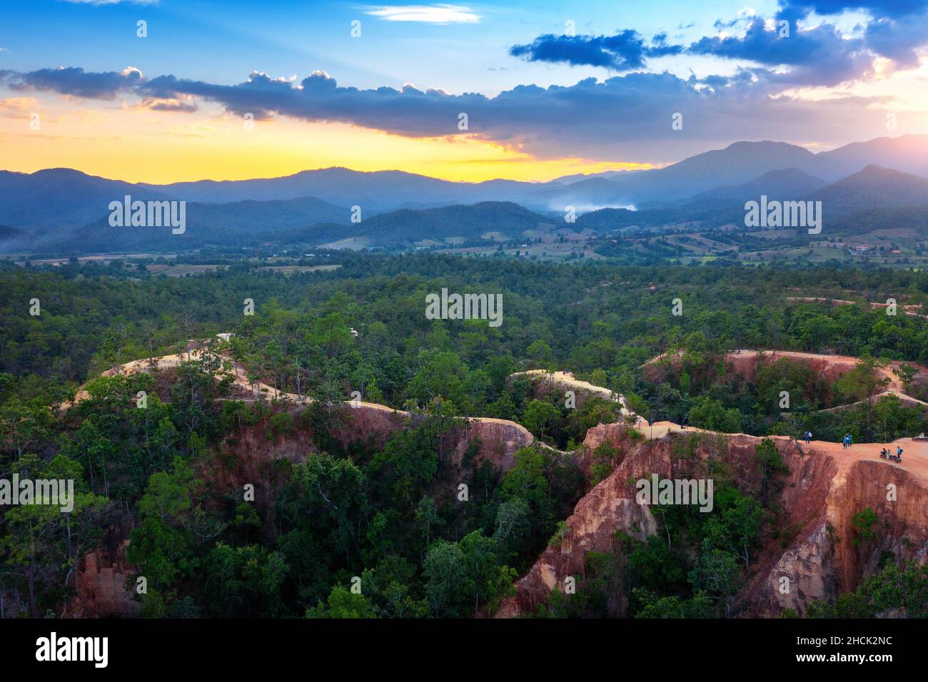 Luftaufnahme des Pai Canyon (Kong Lan) in Mae hong son, Thailand. Stockfoto