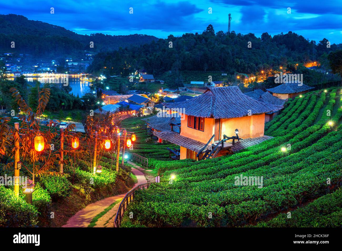 Ban Rak Thai Dorf in der Provinz Mae Hong Son, Thailand. Stockfoto