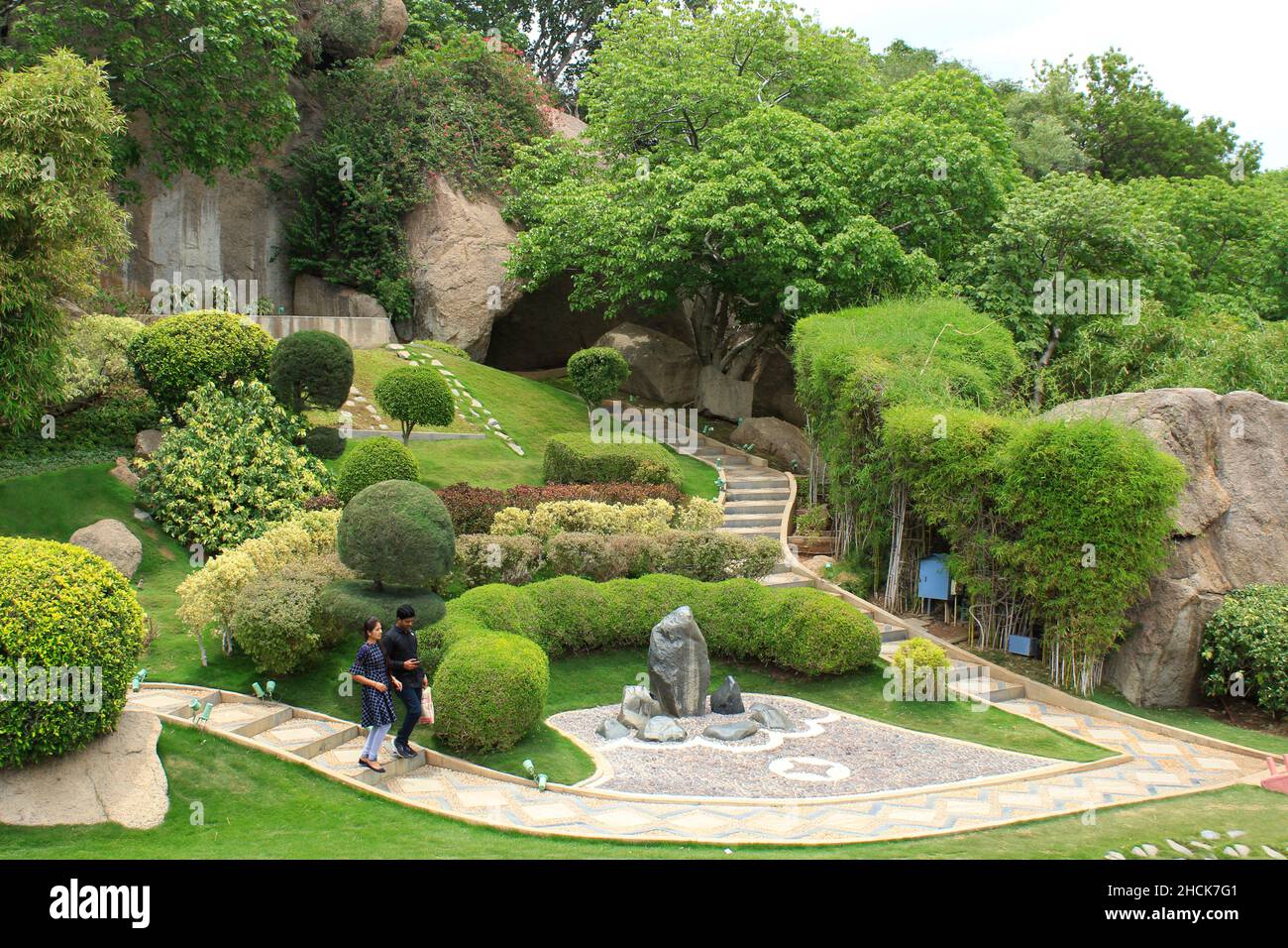 Japanischer Garten, Ramoji-Filmstadt, Hyderabad, Telangana, Indien Stockfoto