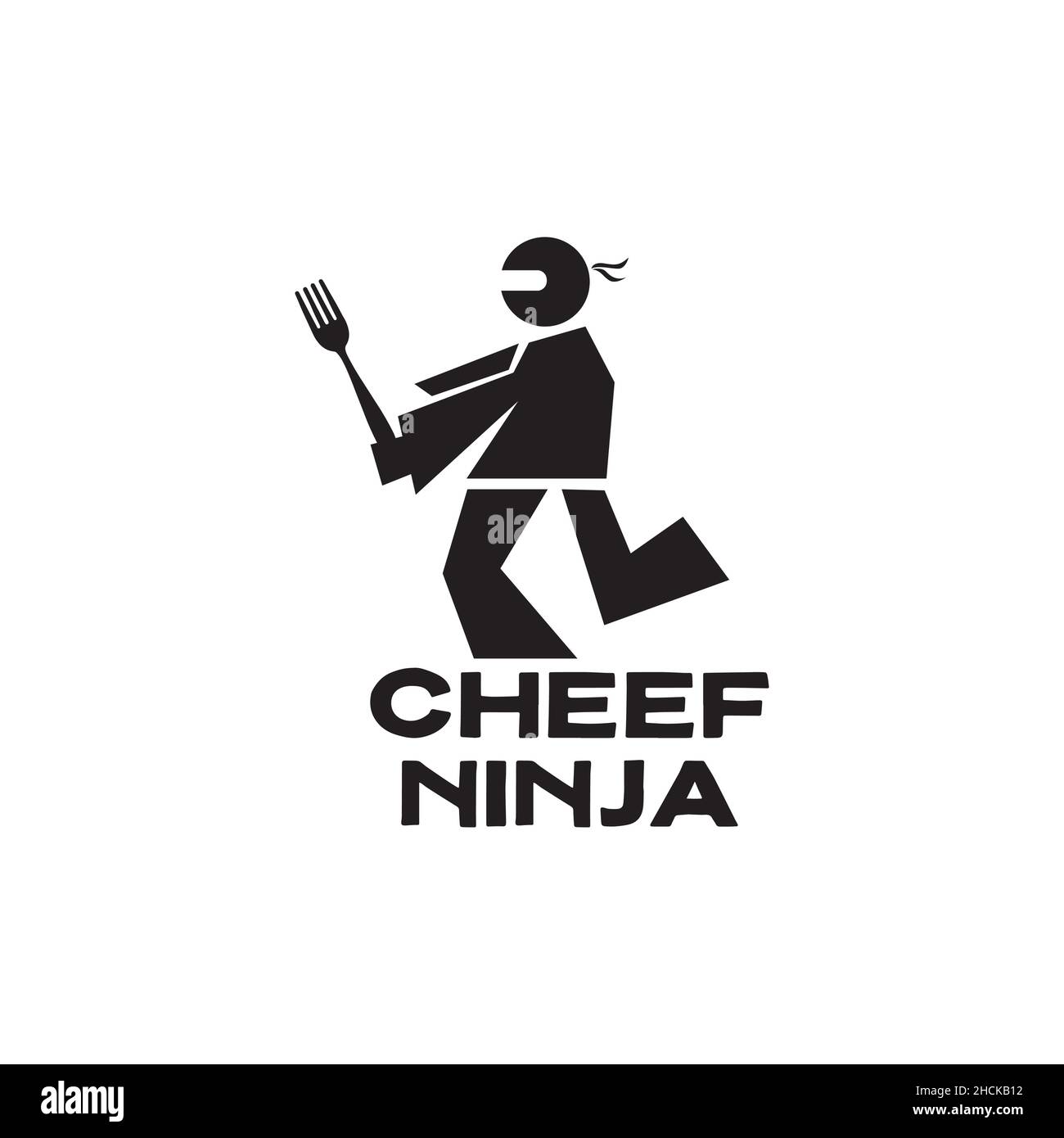 ninja Chef Logo Design Vektor Grafik Symbol Symbol Zeichen Illustration
