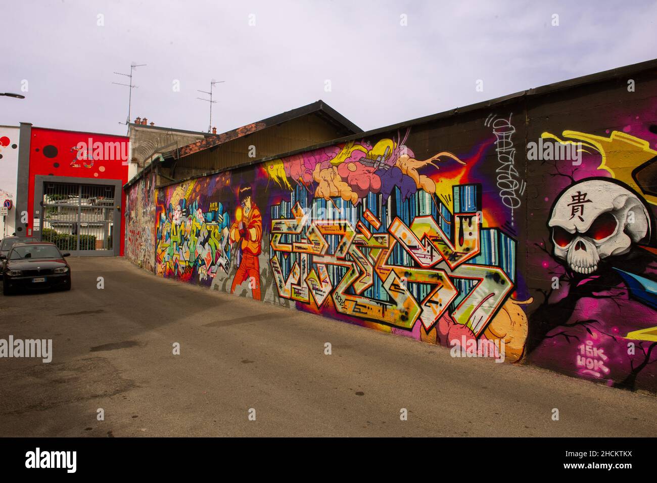 Europa, Italia, Lombardia, Mailand, Street Art im Stadtteil Bovisa. Stockfoto