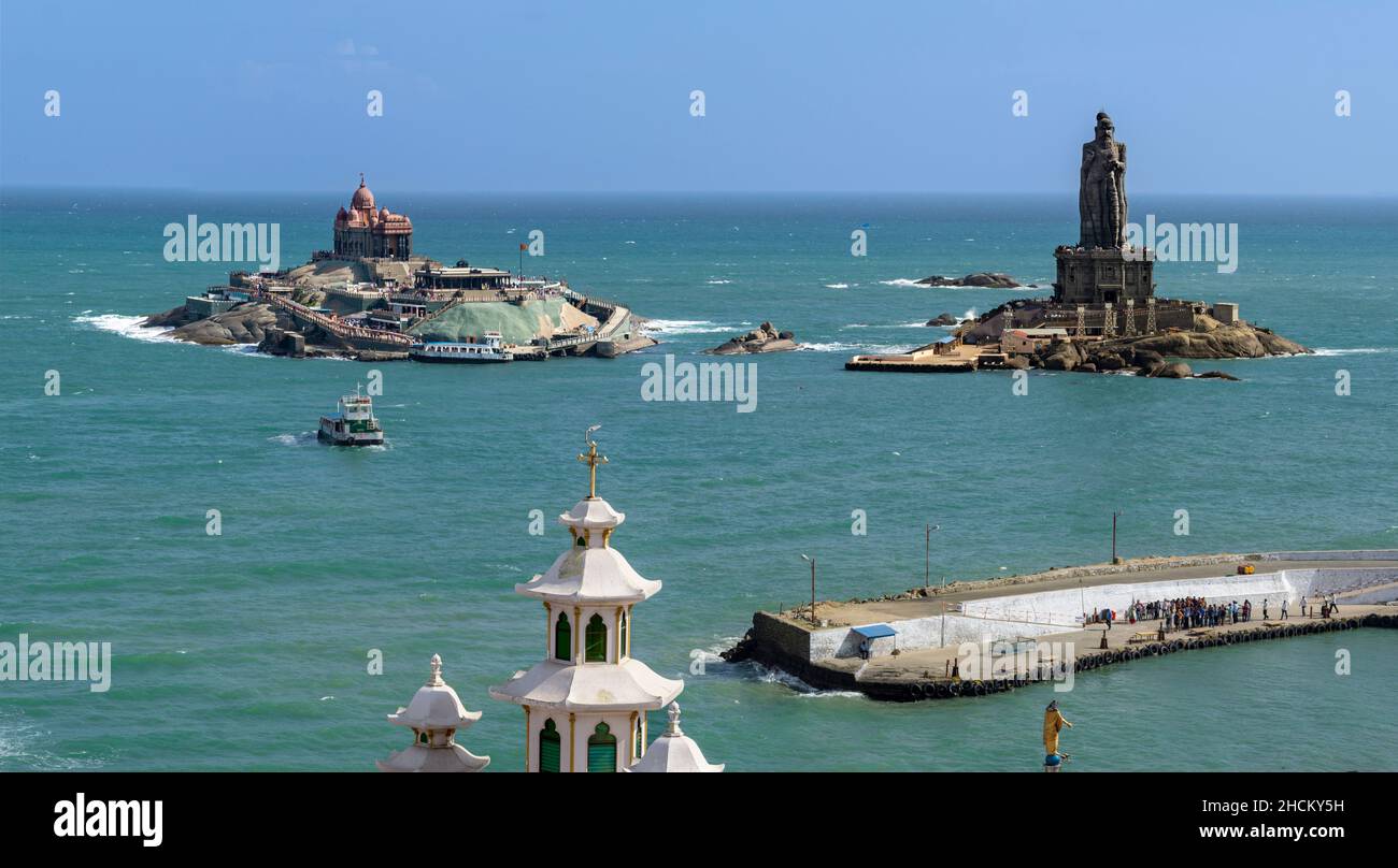 Der Bhagavathi Kumari Amman Tempel, Kanyakumari. Stockfoto