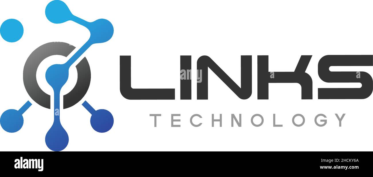 Modernes, einfaches Design VERBINDET TECHNOLOGIE-Logo-Design Stock Vektor