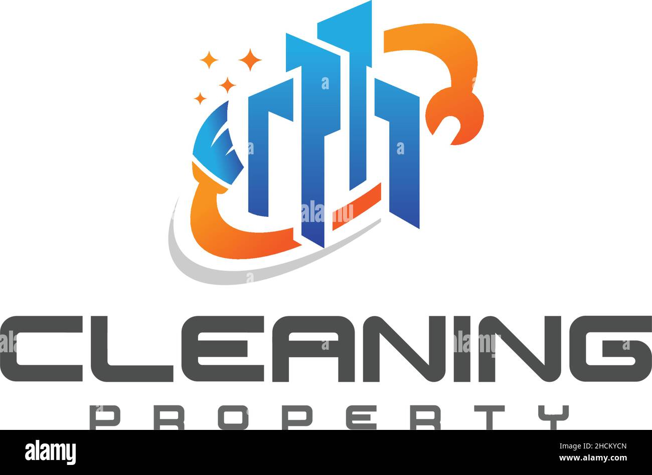 Modernes REINIGUNGS-HOTEL im Gebäude-Logo-Design Stock Vektor