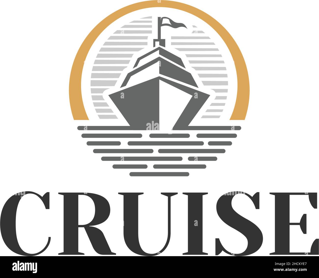 Modernes DESIGN MIT CRUSE Flag Boat Sail Sailor Logo Stock Vektor