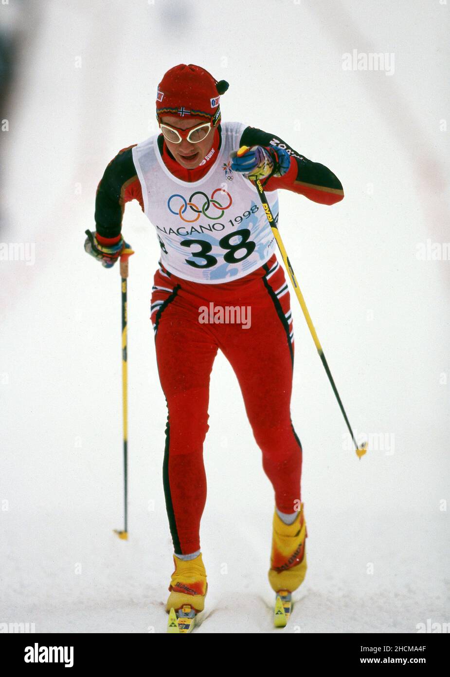 firo: Sport, Wintersport Olympia, Olympiade, 1998 Nagano, Japan, Olympische Winterspiele, 98, Archivbilder MV§nner, Männer, Skifahren, Skilanglauf, 10 KM, 10 km Sture Sivertsen, Norwegen Stockfoto