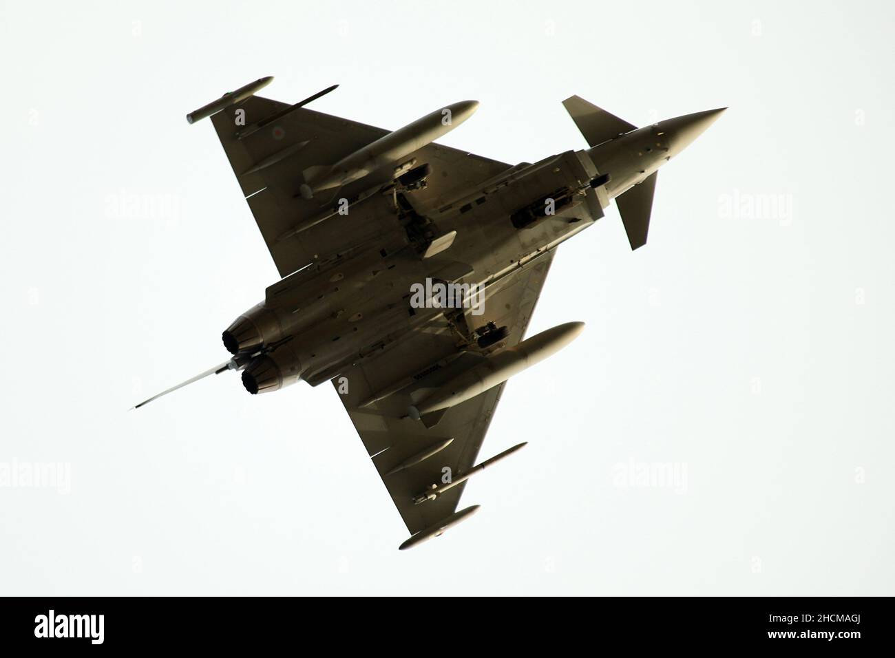 Der britische Kampfjet QRA wird gestartet, um nicht identifizierte Flugzeuge oder Bedrohungen des britischen Luftraums abzufangen, Quick Reaction Alert (QRA) coningsby Stockfoto