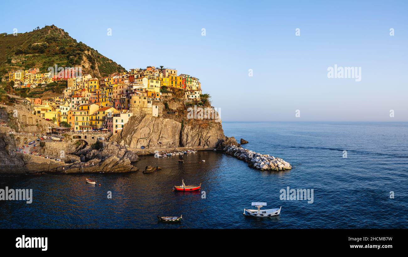 Schöne Aussicht auf einen ''Parco Nazionale delle Cinque Terre'' in Vernazza, Italien Stockfoto