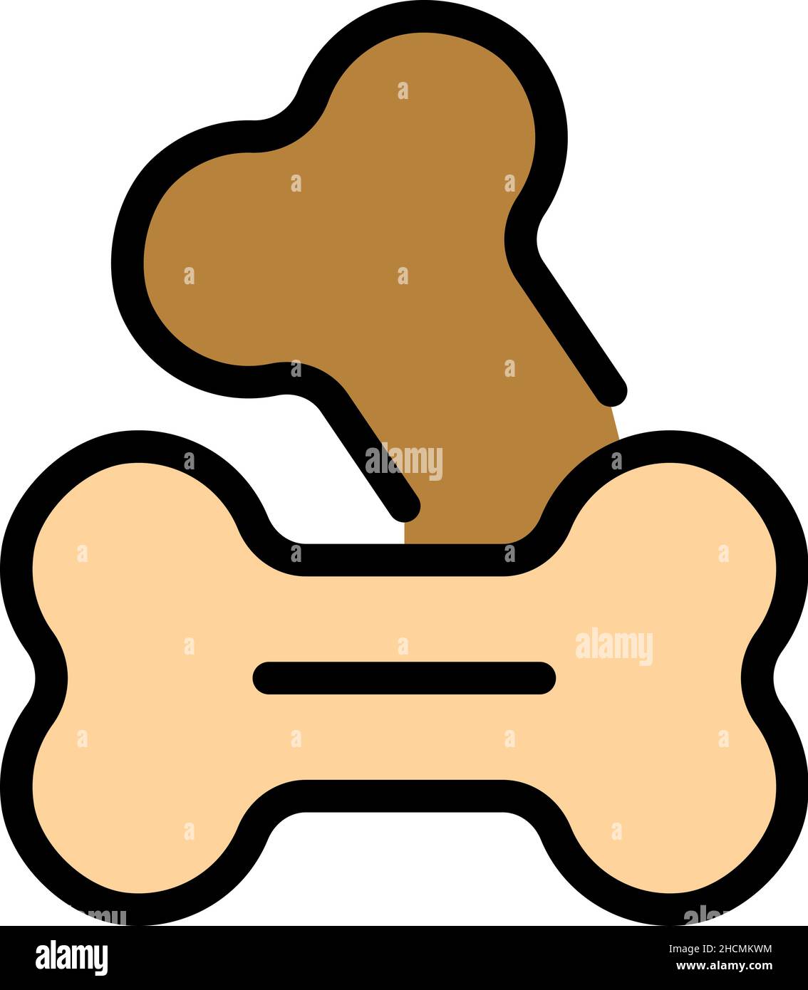Knochen für Hund Symbol. Umriss Knochen für Hund Vektor-Symbol dünne Linie Farbe flach auf weiß Stock Vektor