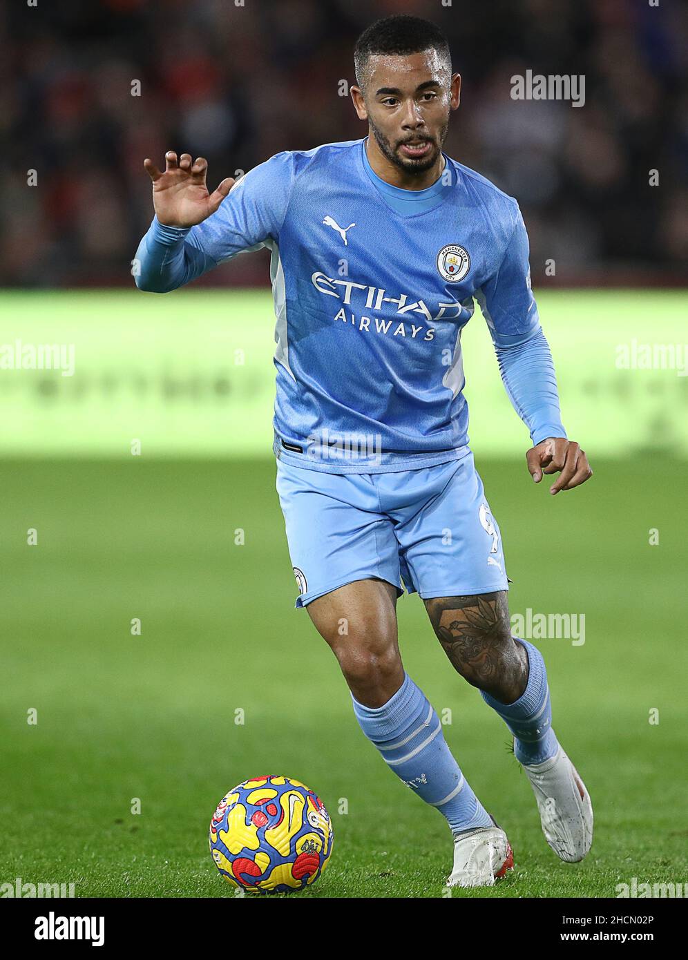 London, England, 29th. Dezember 2021. Gabriel Jesus von Manchester City während des Spiels der Premier League im Brentford Community Stadium, London. Bildnachweis sollte lauten: Paul Terry / Sportimage Stockfoto