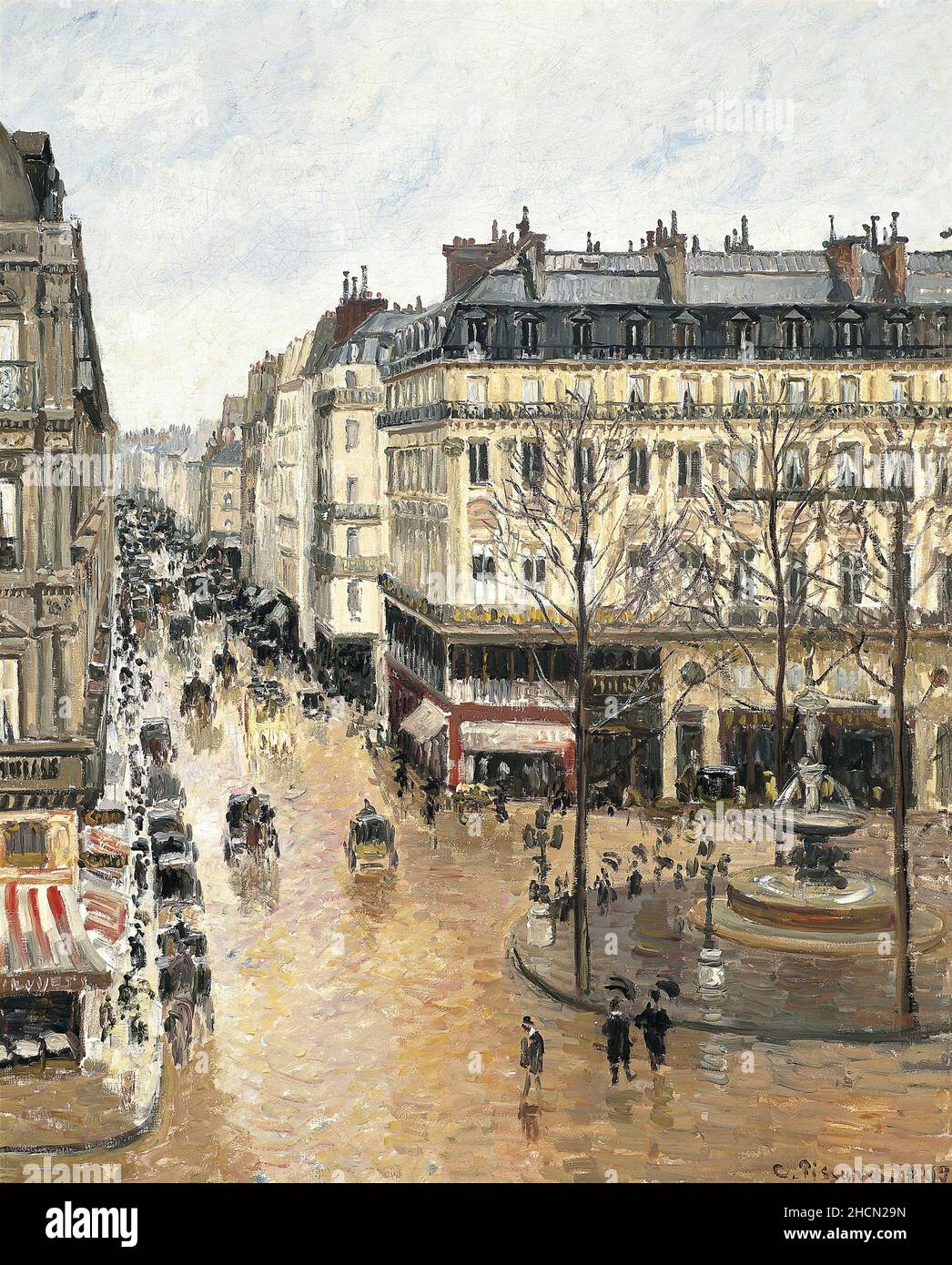 Rue St Honoré in the Rain des französischen Impressionisten/Post-Impressionisten Camille Pisarro Stockfoto