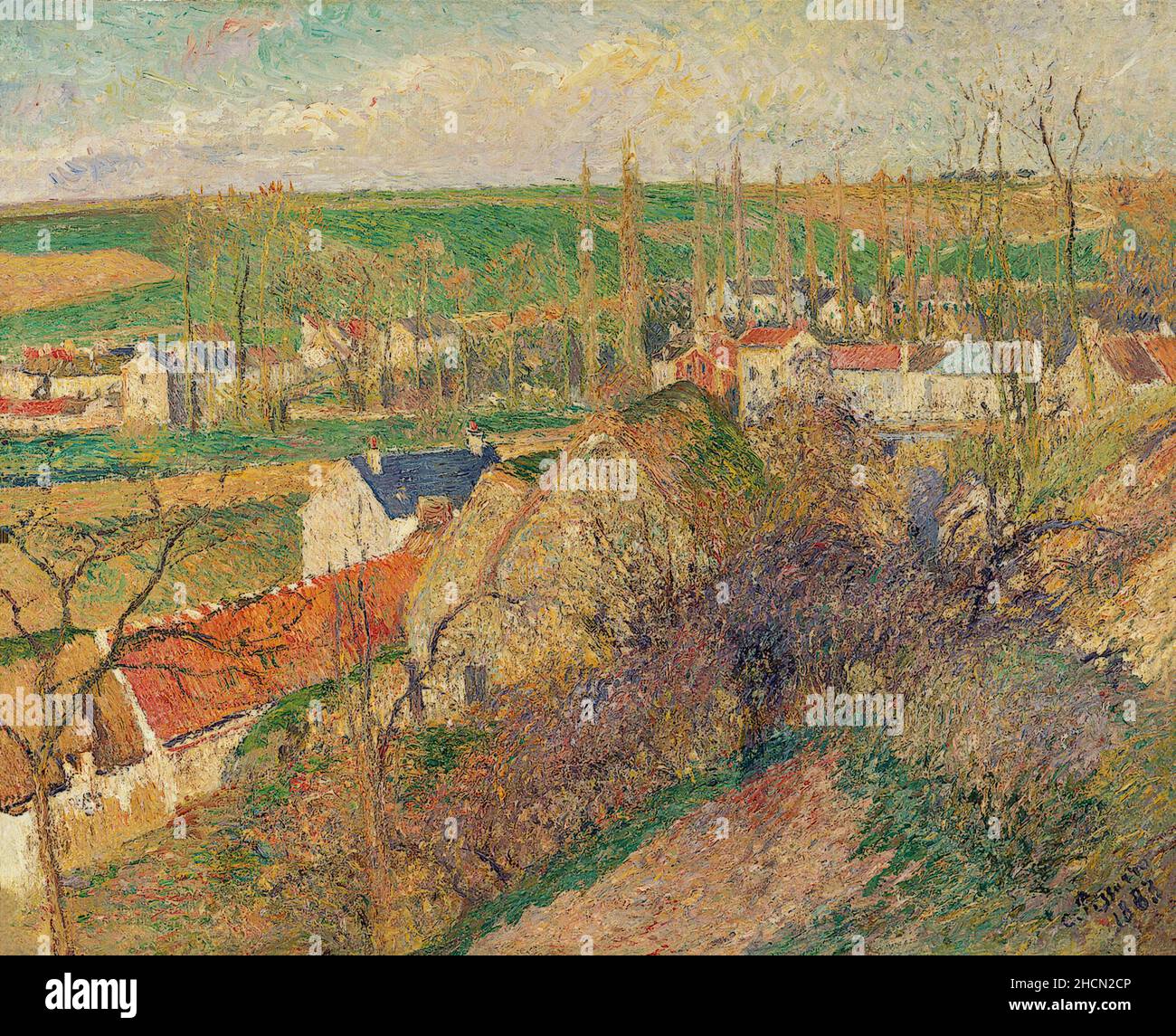 Das Dorf Osny von dem französischen Impressionisten/Post-Impressionisten Camille Pisarro Stockfoto