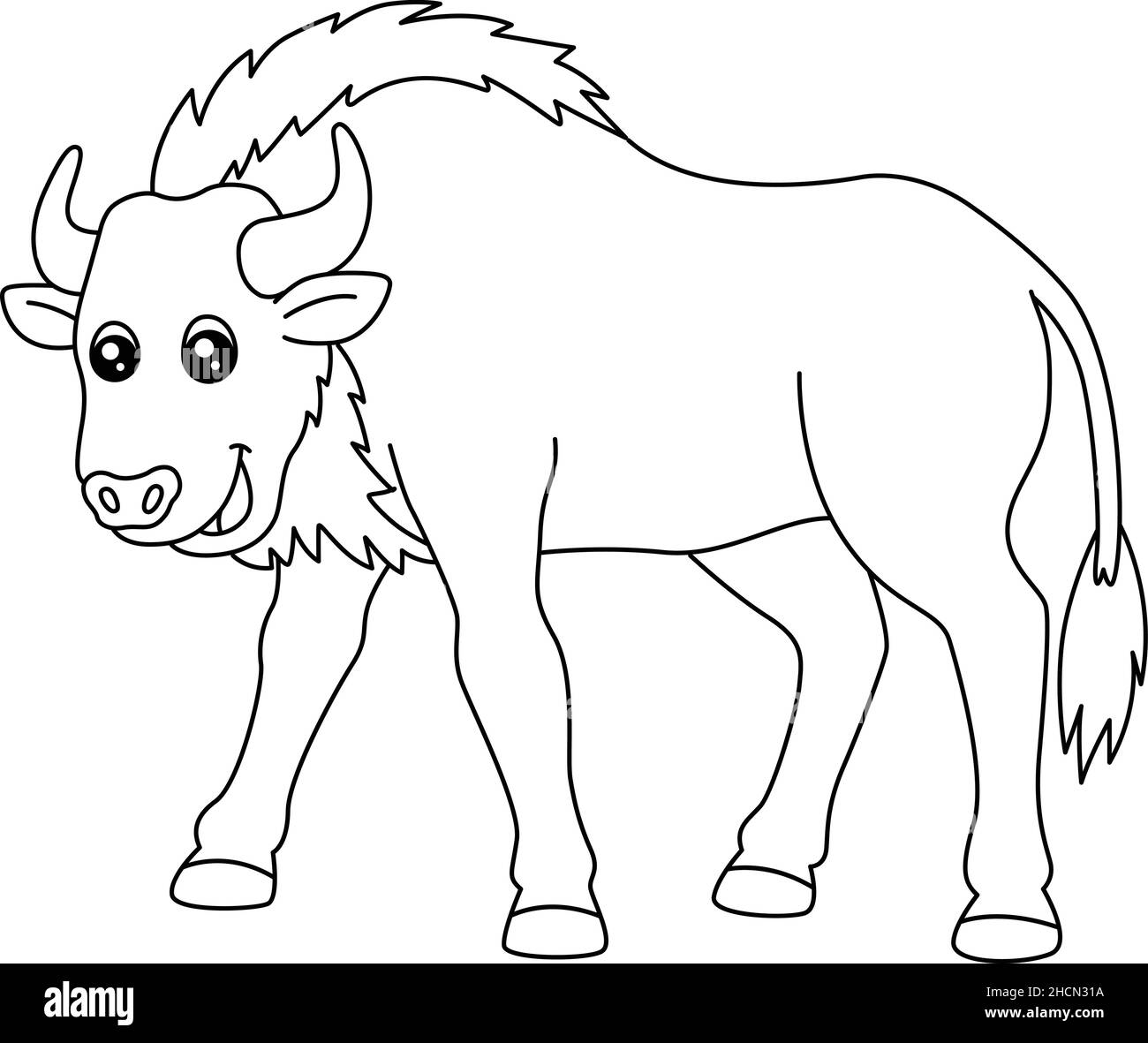 Gnus Malseite isoliert für Kinder Stock Vektor