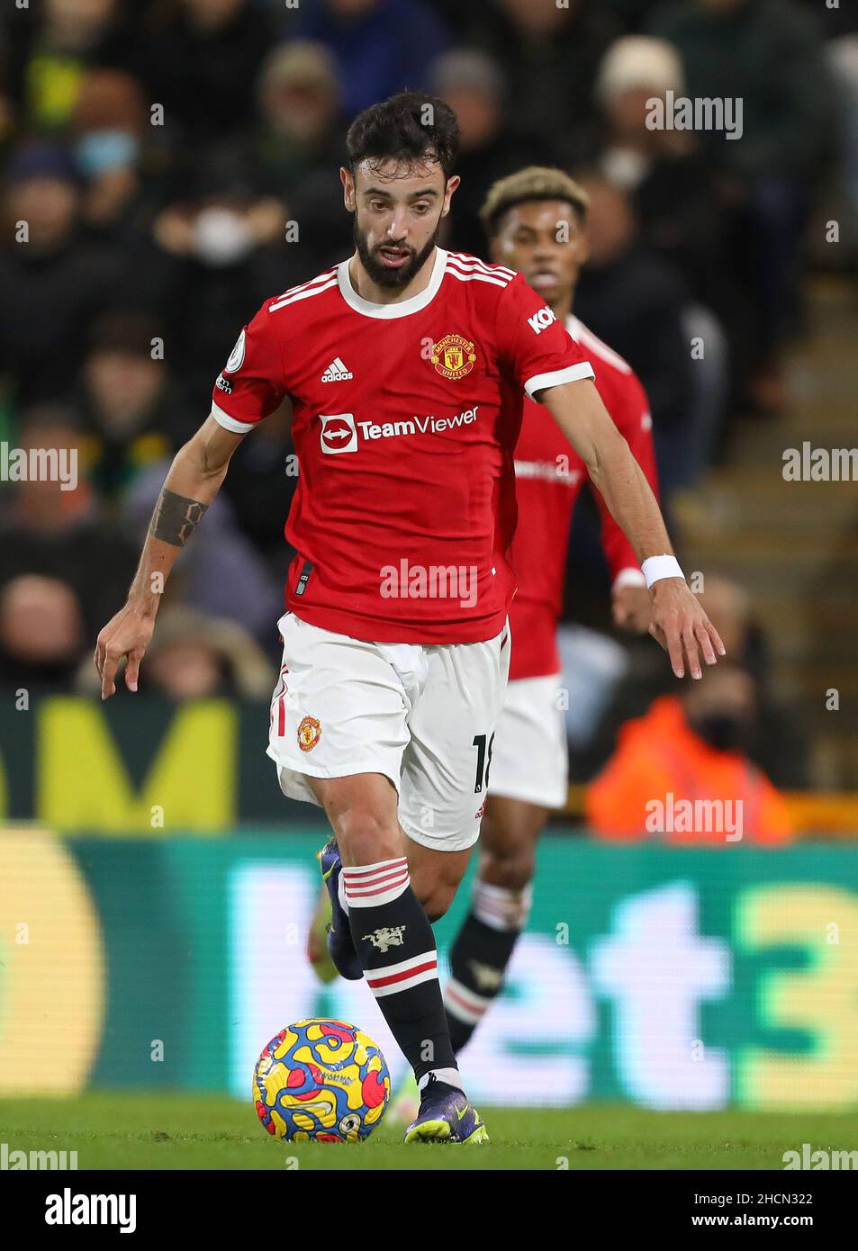 Bruno Fernandes von Manchester United - Norwich City / Manchester United, Premier League, Carrow Road, Norwich, Großbritannien - 11th. Dezember 2021 nur zur redaktionellen Verwendung - es gelten DataCo-Einschränkungen Stockfoto