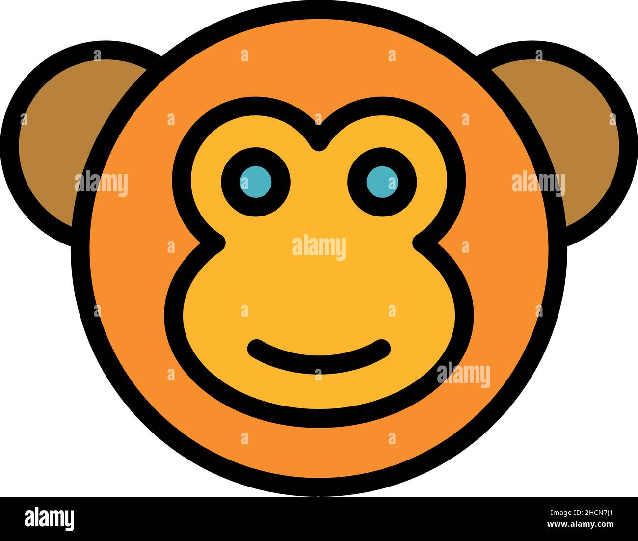 Symbol des Gibbon-Affen. Kontur Gibbon Affen Vektor Symbol Farbe flach ...