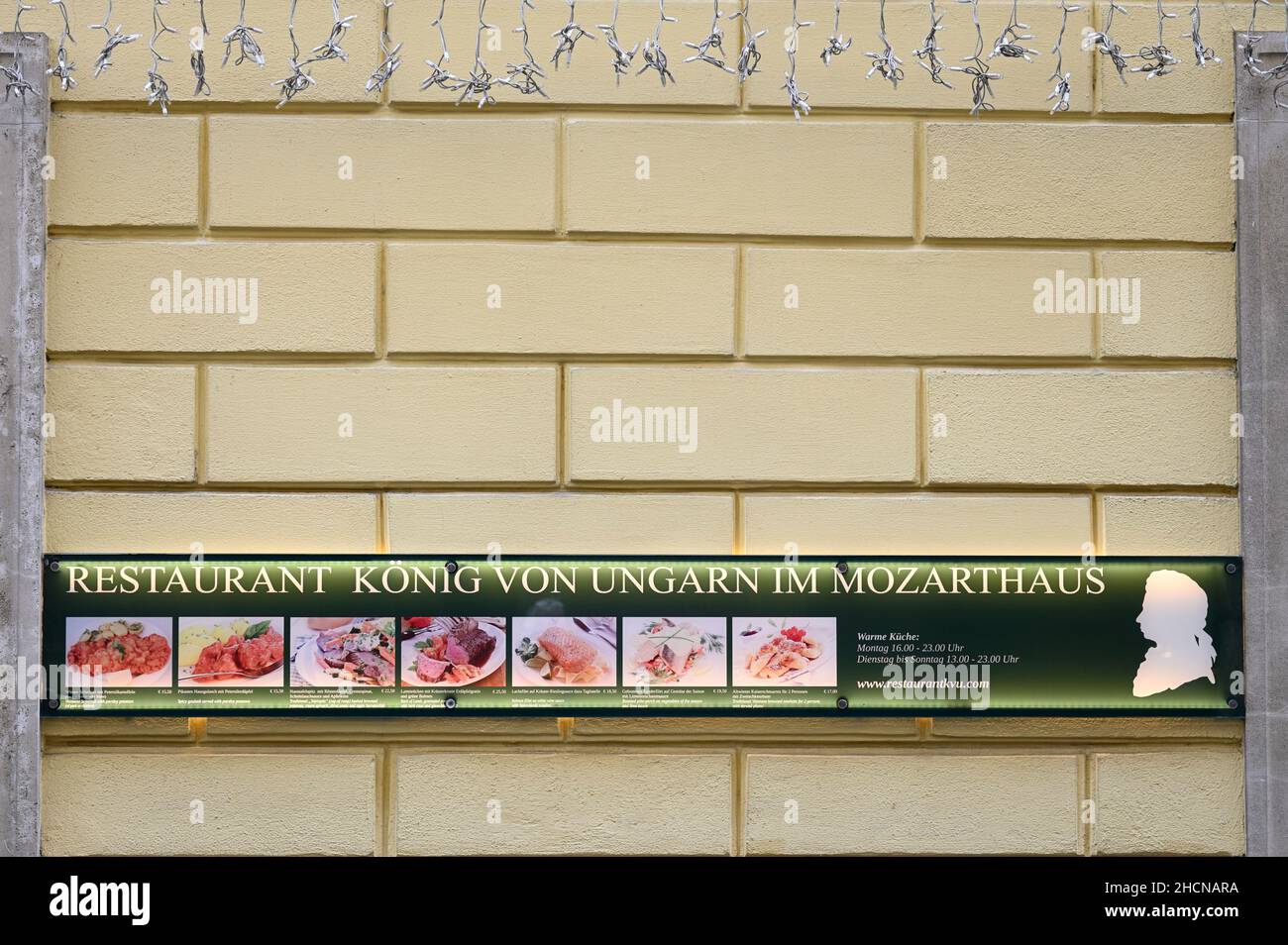 Wien, Österreich. Restaurant King of hungary im mozarthaus in Wien Stockfoto