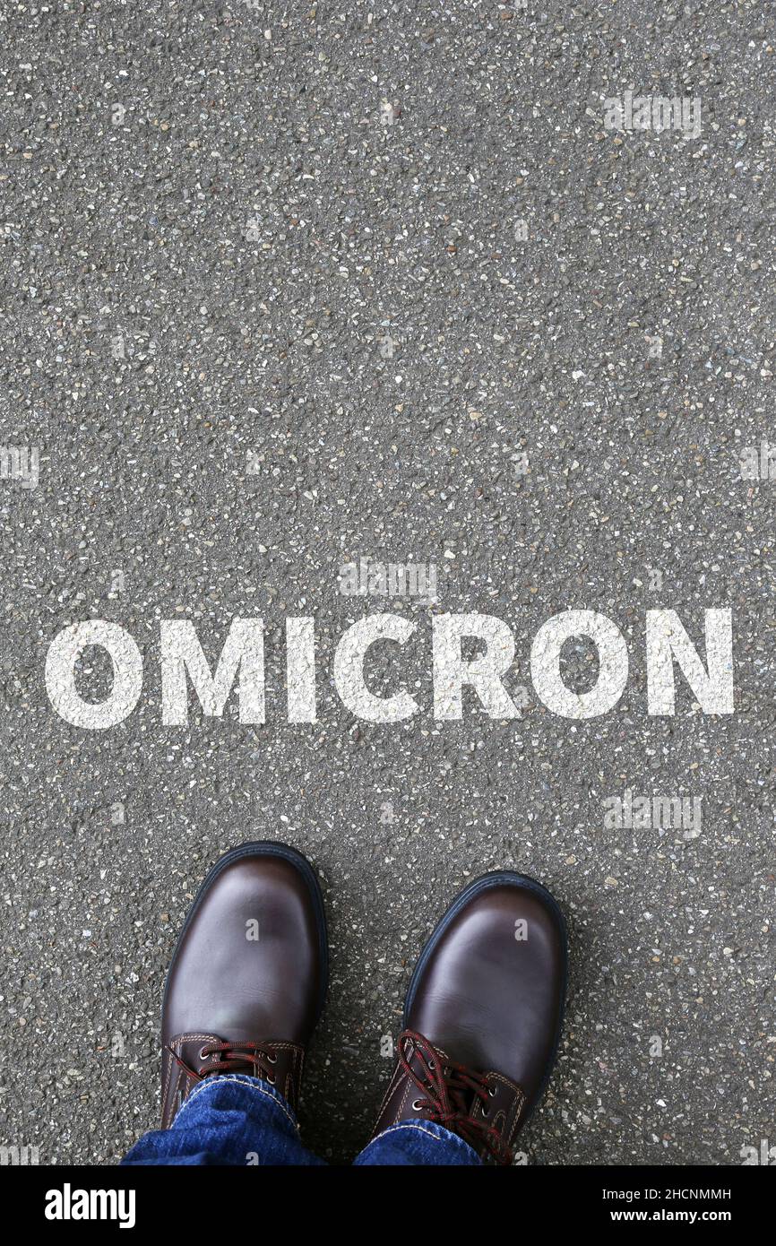 Omicron Variant Omikron Coronavirus Coronavirus COVID-19 Covid 19 Personen Hochformat Stockfoto