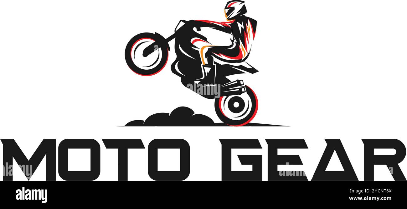 Modernes farbenfrohes Design MOTO GEAR Speed Logo-Design Stock Vektor