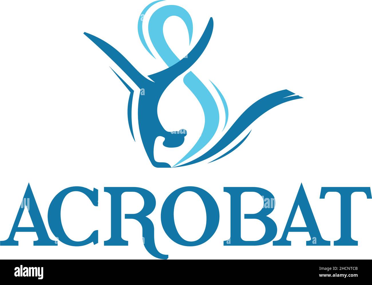 Modernes farbenfrohes ACROBAT Human Dance Logo Design Stock Vektor