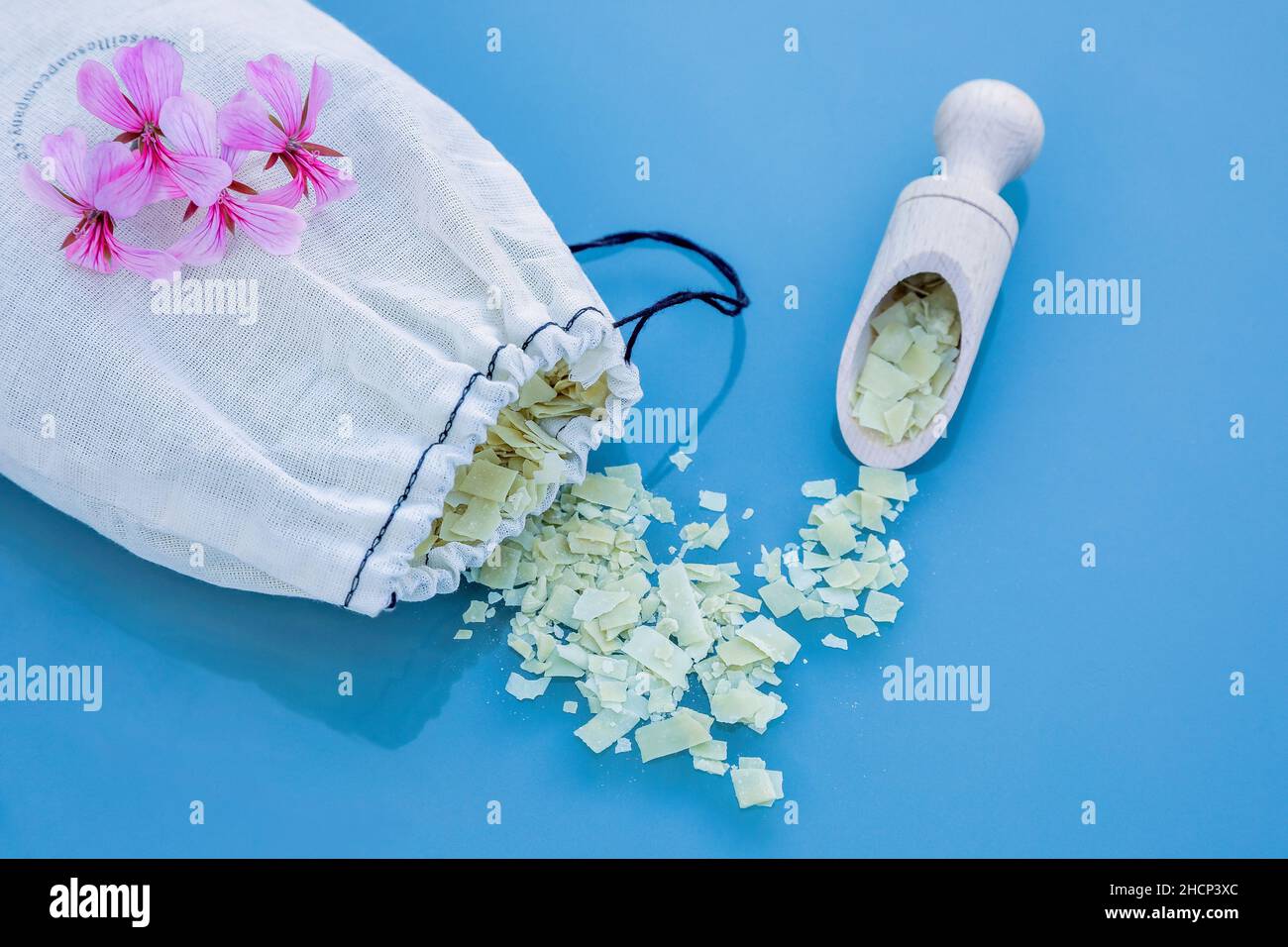 Plastikfreie Waschseifenflocken Stockfoto