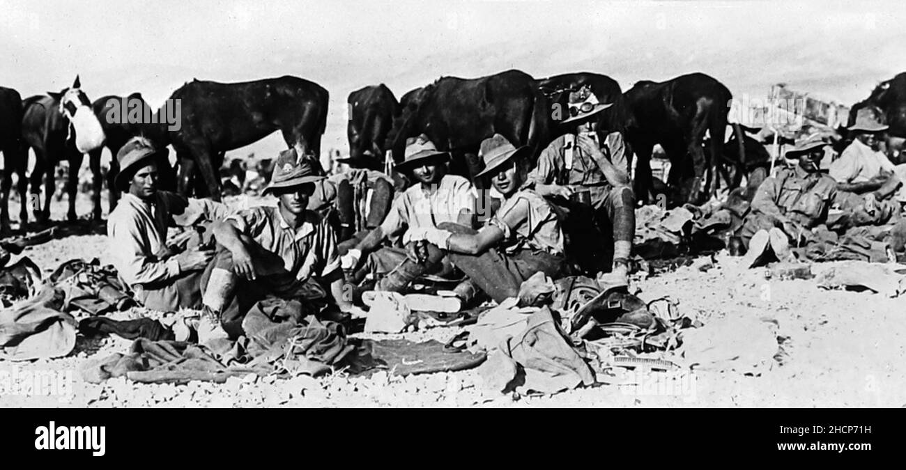 Australische Truppen in Damaskus während des Ersten Weltkriegs Stockfoto