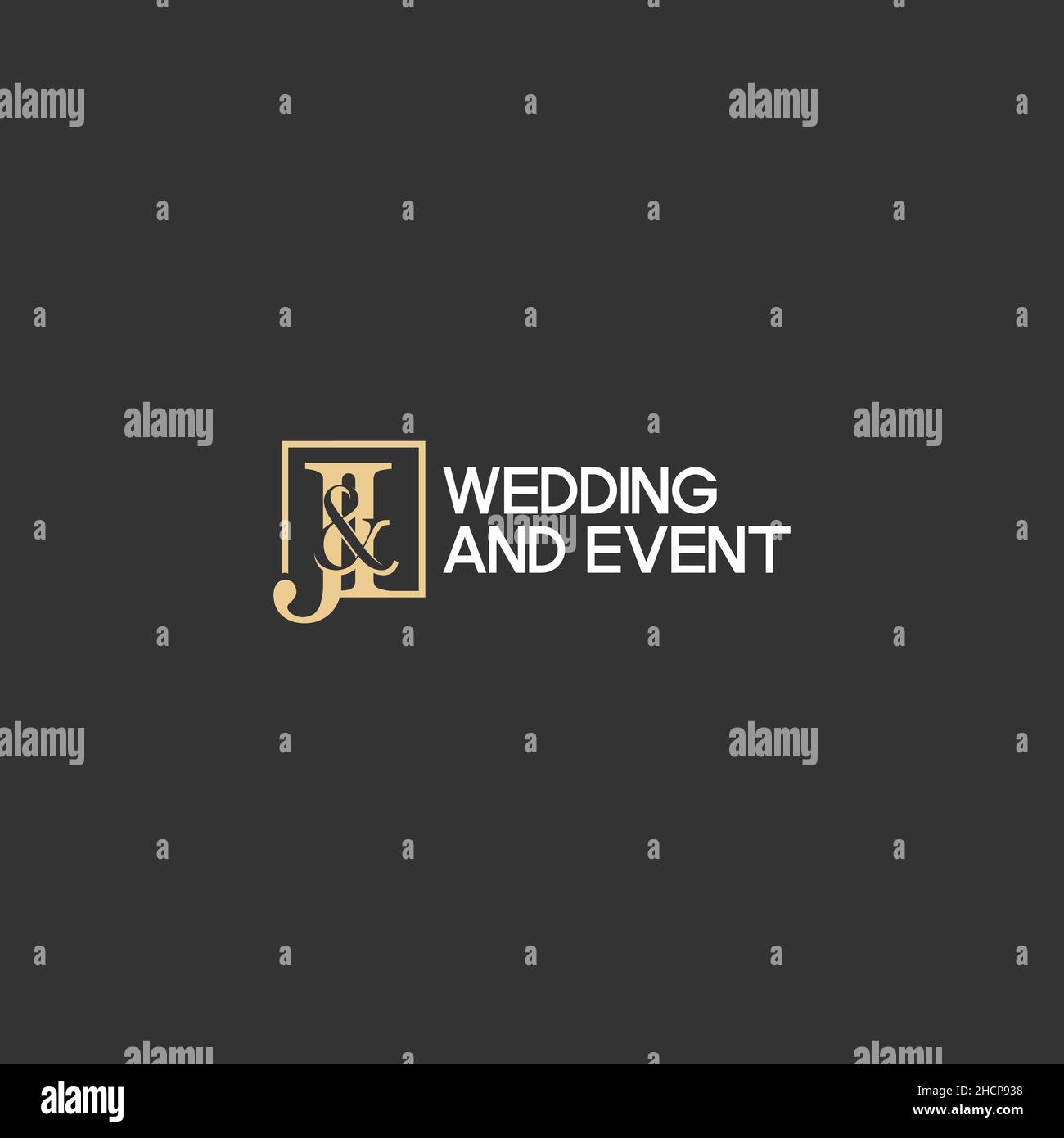 Flaches LOGO für HOCHZEITEN UND EVENTORGANISATIONEN Stock Vektor