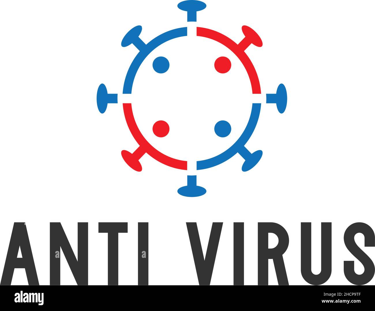 Modernes einfaches Design ANTI-VIRUS-Schild Logo-Design Stock Vektor