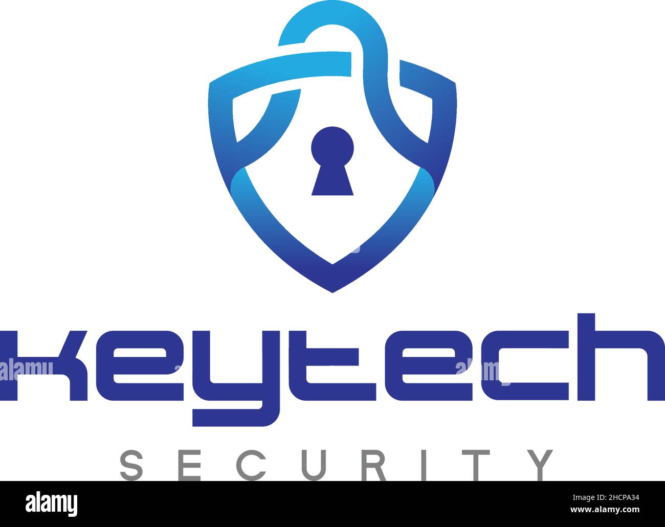 Schlichtes Design SCHLÜSSEL TECH Security Lock Logo Design Stock Vektor