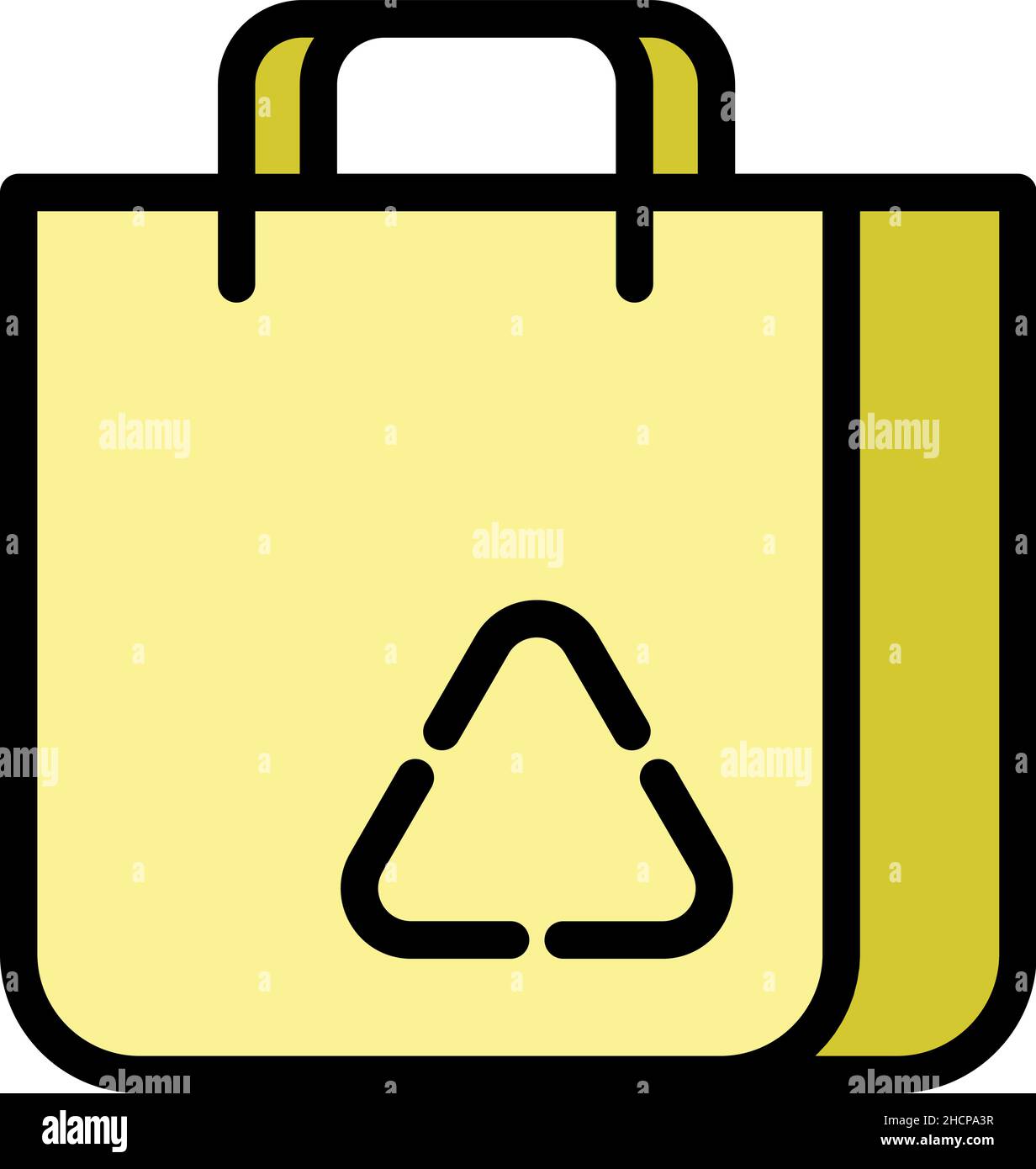 Symbol für das Eco-Label-Paket. Umriss Eco Label Pack Vektor Symbol Farbe flach isoliert Stock Vektor