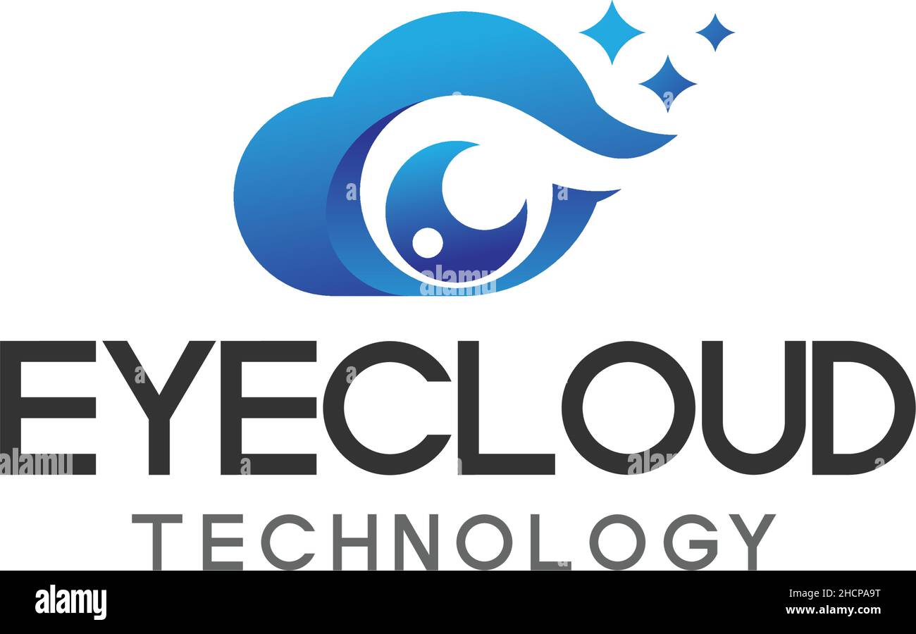 Modernes, farbenfrohes Logo mit EYECLOUD-Technologie Stock Vektor