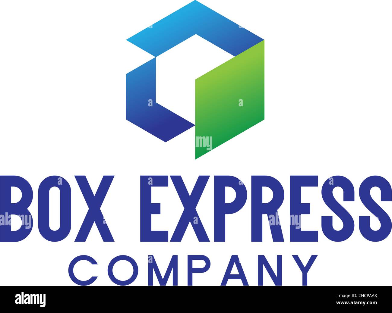 Moderne bunte BOX EXPRESS Firmenlogo-Design Stock Vektor