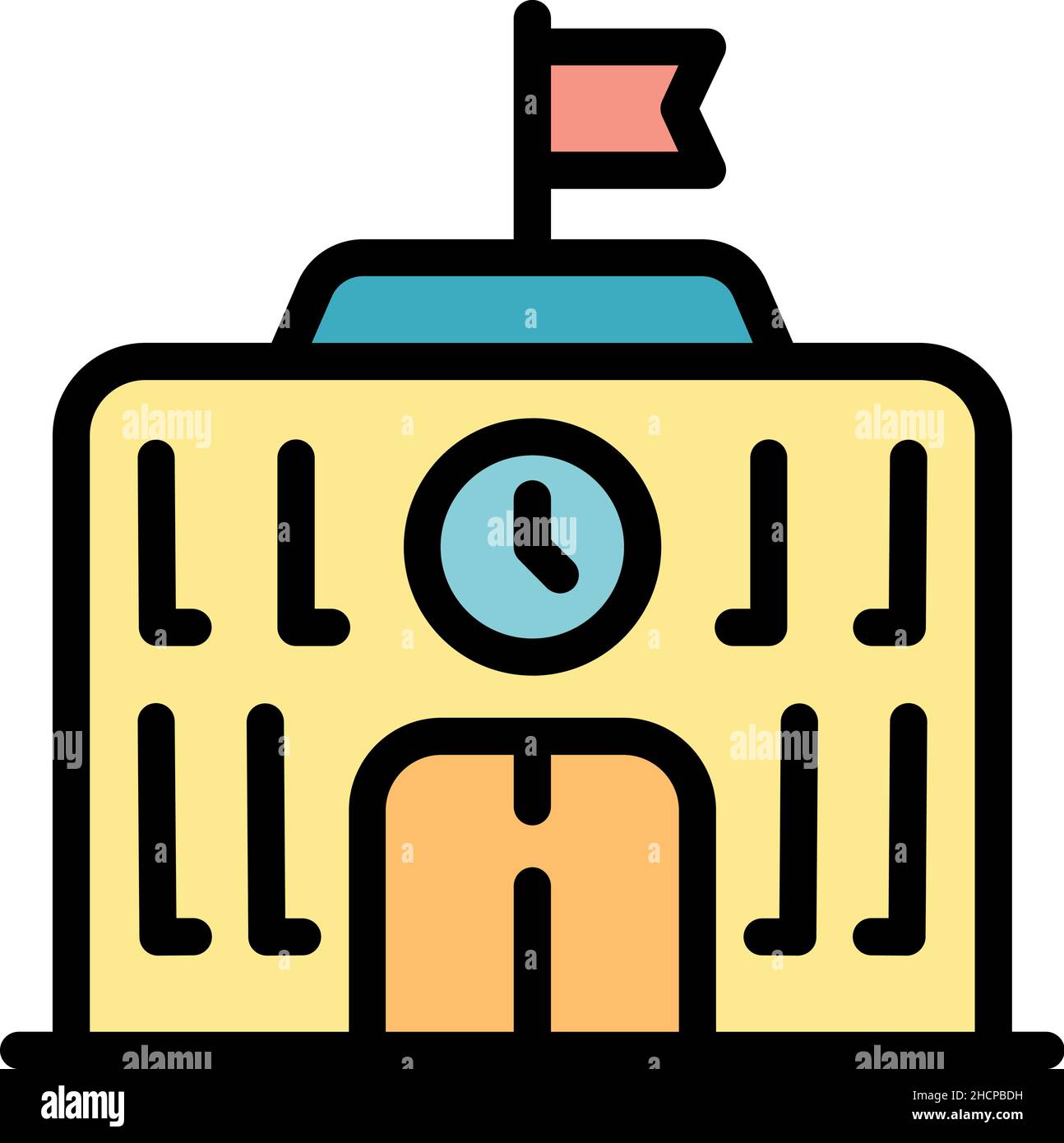 Wahrzeichen der Stadt. Kontur Stadt Kathedrale Vektor Symbol Farbe flach isoliert Stock Vektor