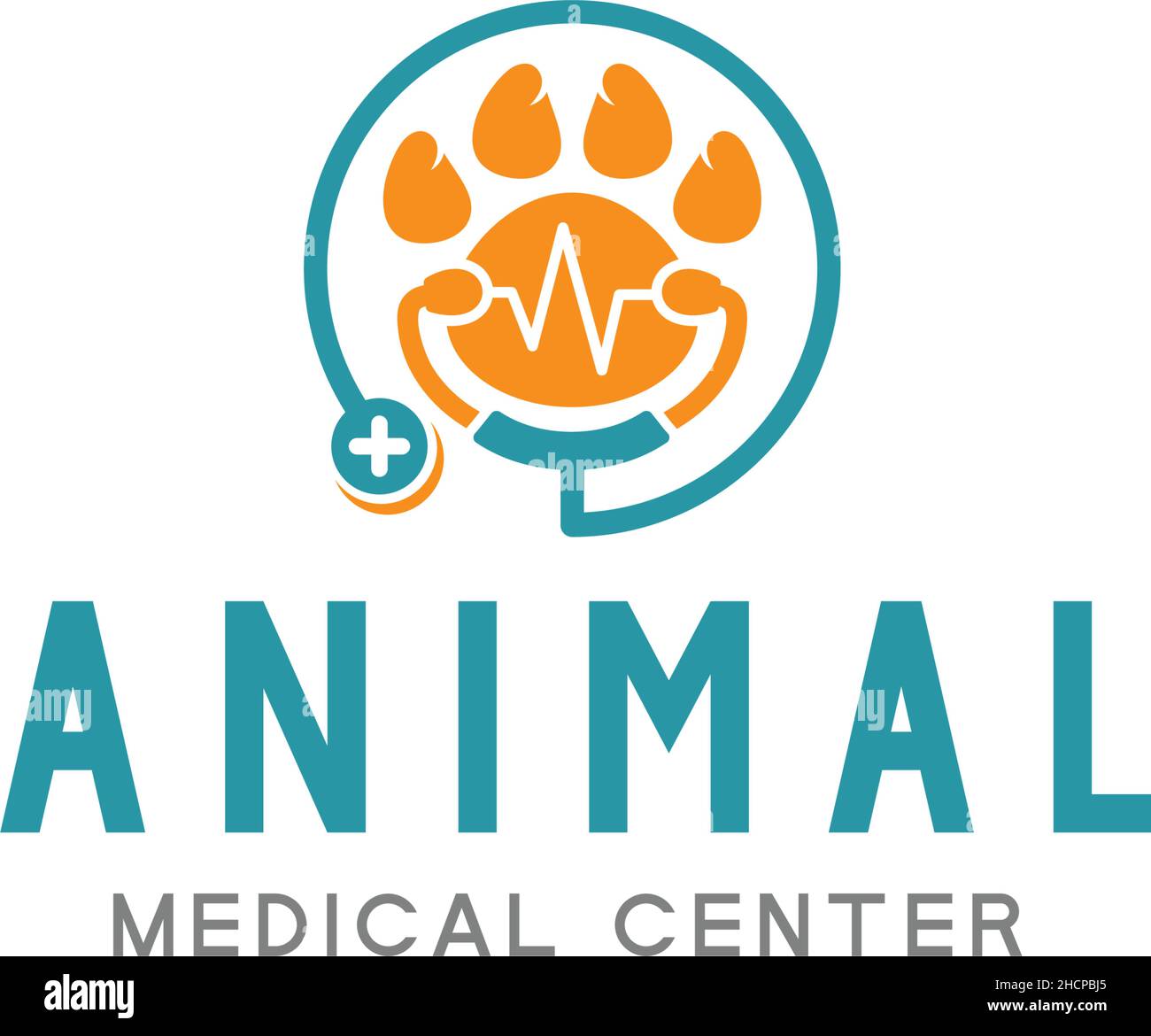 Modernes Design ANIMAL Medical Center Logo-Design Stock Vektor