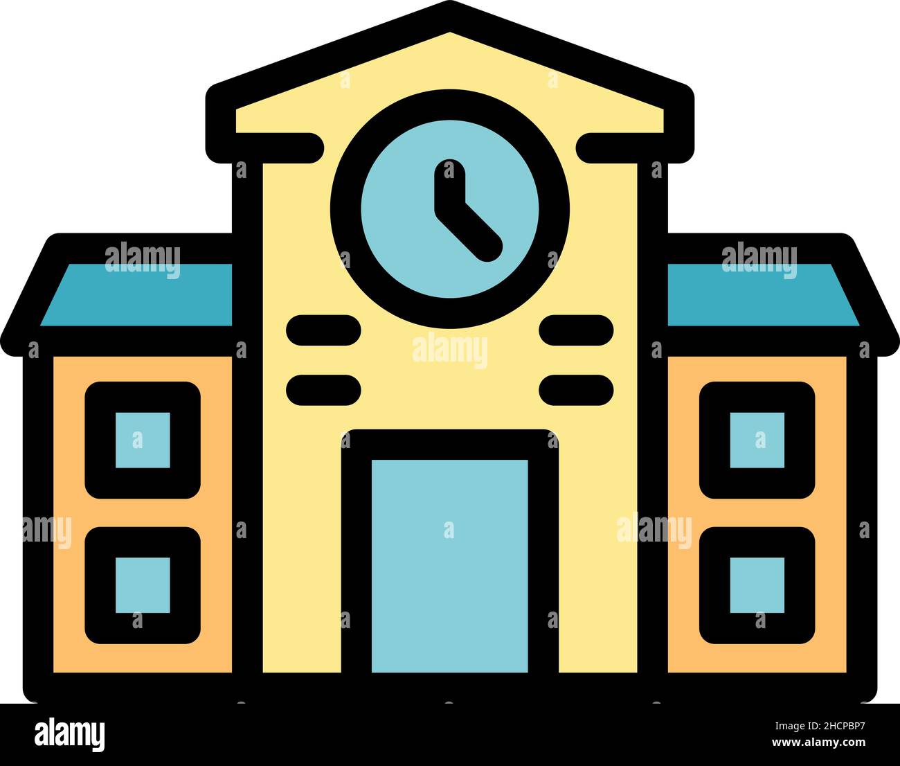 Ikone des Dombaus. Kontur Kathedrale Gebäude Vektor Symbol Farbe flach isoliert Stock Vektor