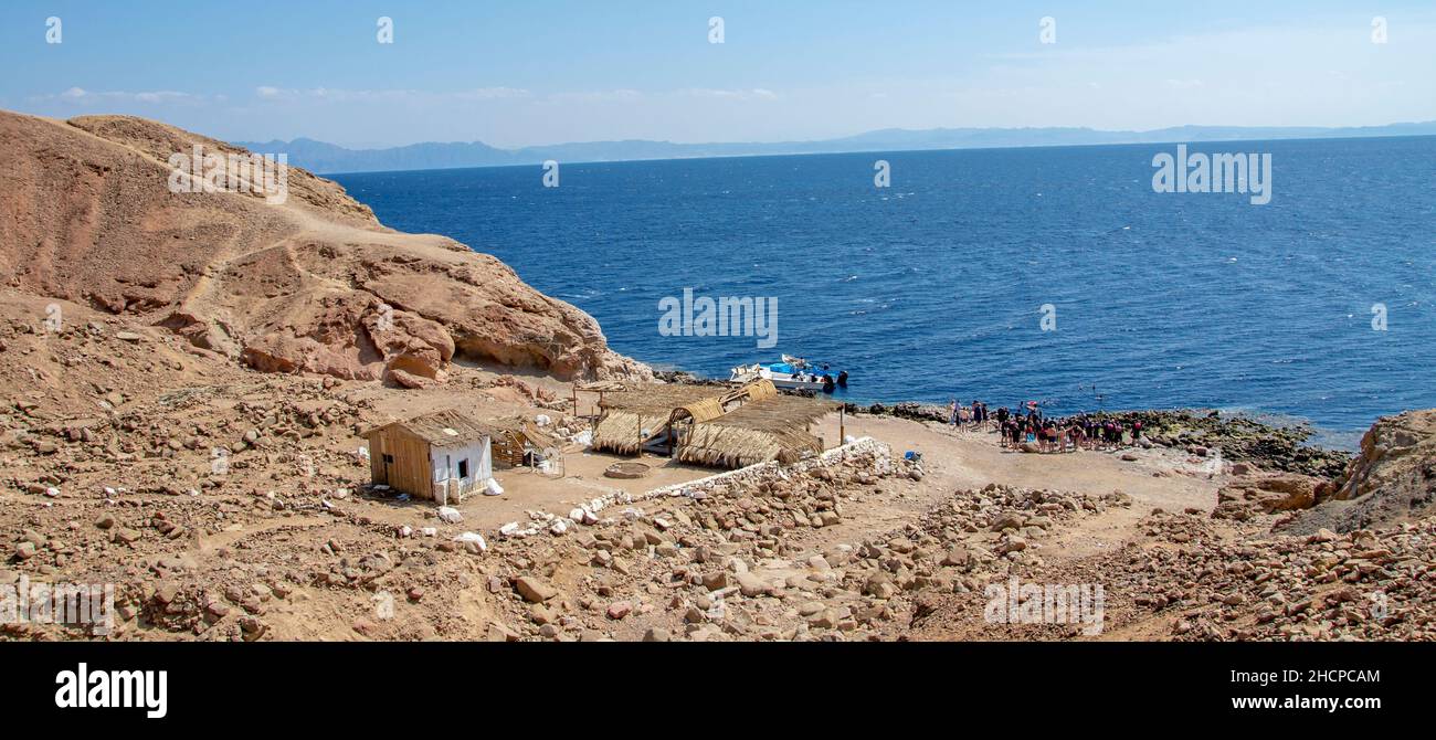 Blue Hole Tauchbasis. Rotes Meer. Dahab. Sinai-Halbinsel. Ägypten. Stockfoto