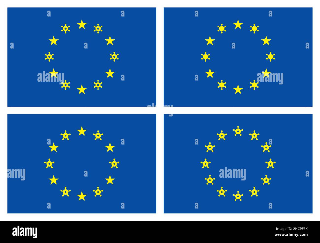 vector New Virus europäische Union Flagge in vier Lösung Stock Vektor
