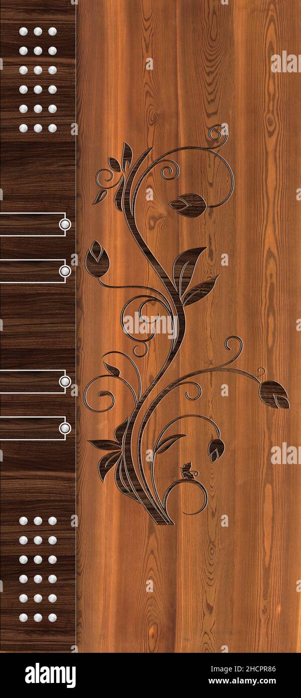 Bedruckbare Holz modernen Laminat Tür Skin Design und Hintergrund Tapete Stockfoto